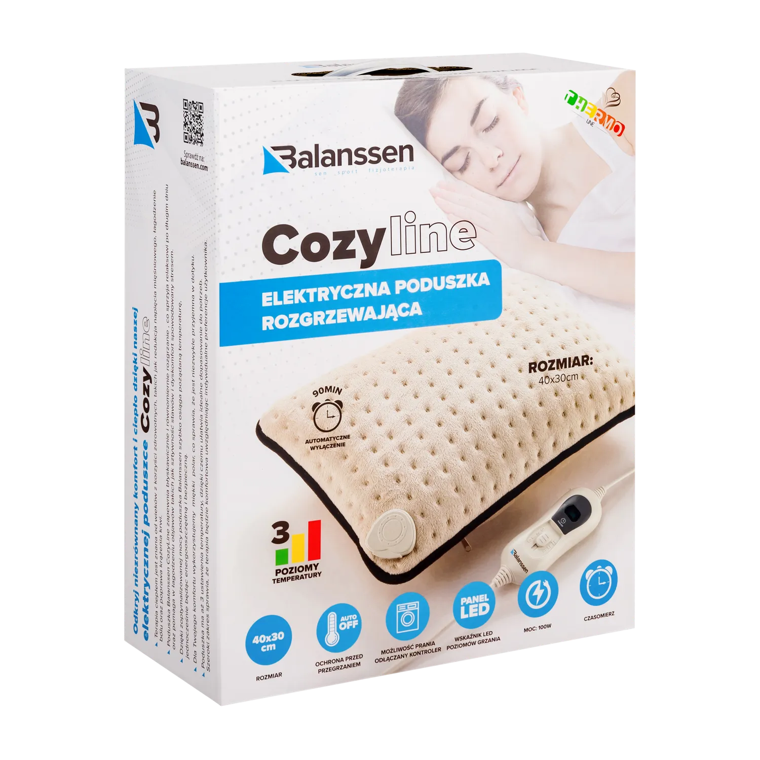 Balanssen CozyLine coussin chauffant électrique 40 x 30 cm