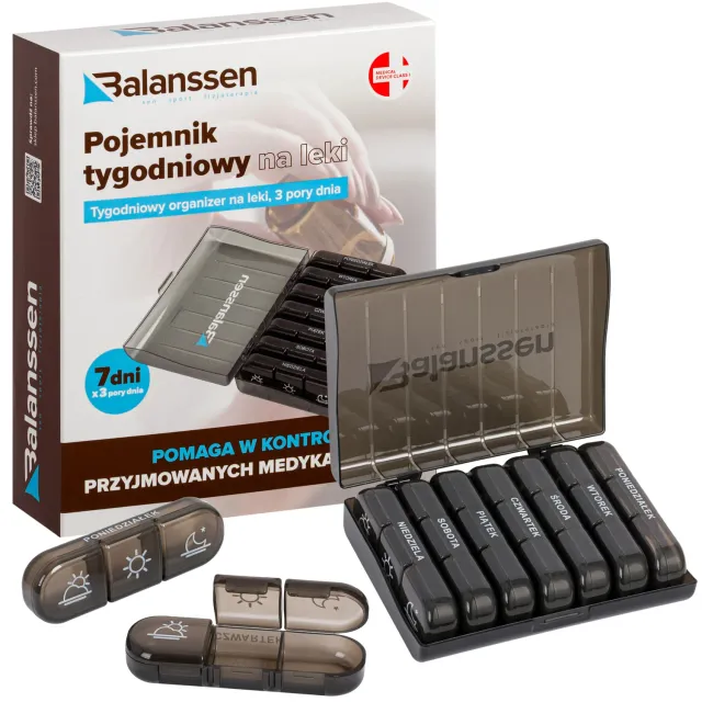 Balanssen pilulier hebdomadaire 7 jours 3 prises noir