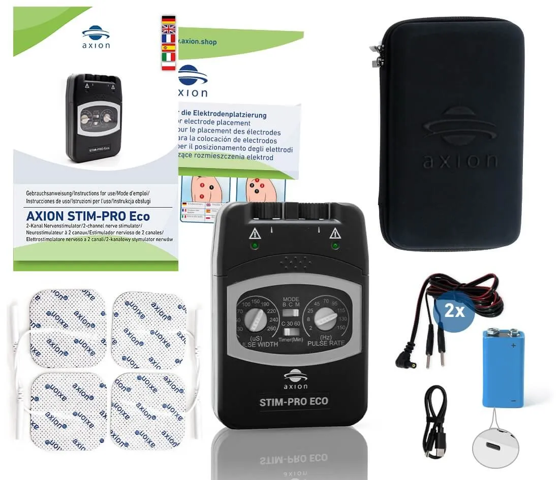 axion STIM-PRO Eco kit batterie 9V + électrode cervicale