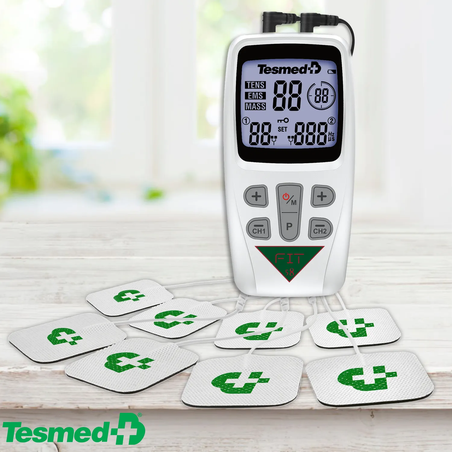 TESMED FIT 5.8 électrostimulateur EMS TENS blanc 8 électrodes
