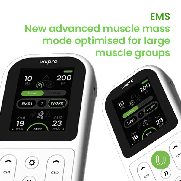 TensCare Unipro appareil électrothérapie TENS EMS rechargeable