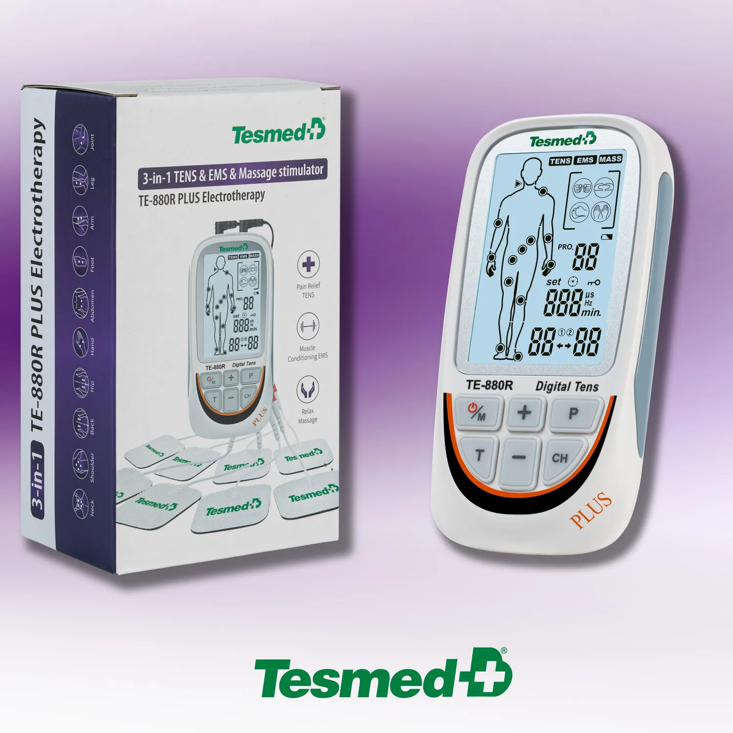 TESMED TE-880R Plus électrostimulateur 73 programmes 2 canaux