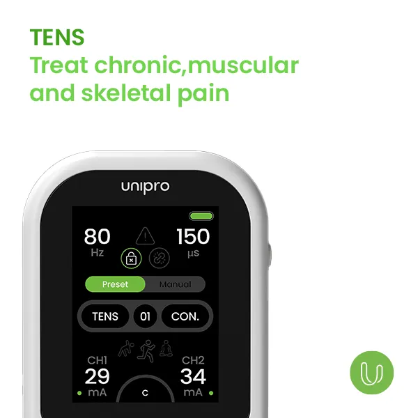 TensCare Unipro appareil électrothérapie TENS EMS rechargeable