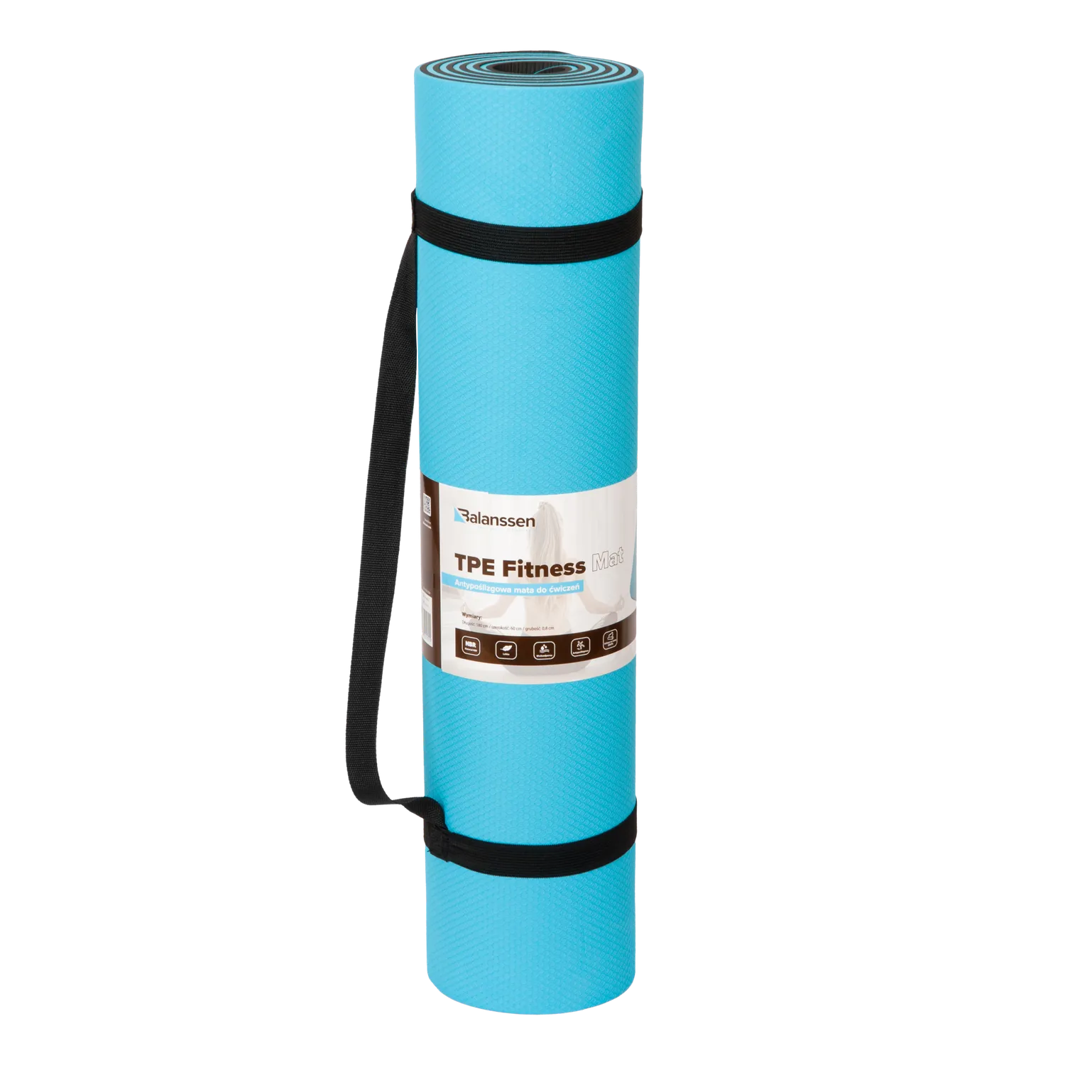 Balanssen tapis d’entraînement antidérapant TPE 180 x 60 cm