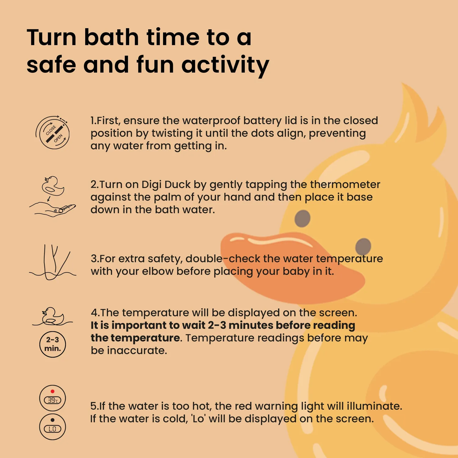 TensCare Digi Duckling thermomètre de bain bébé numérique
