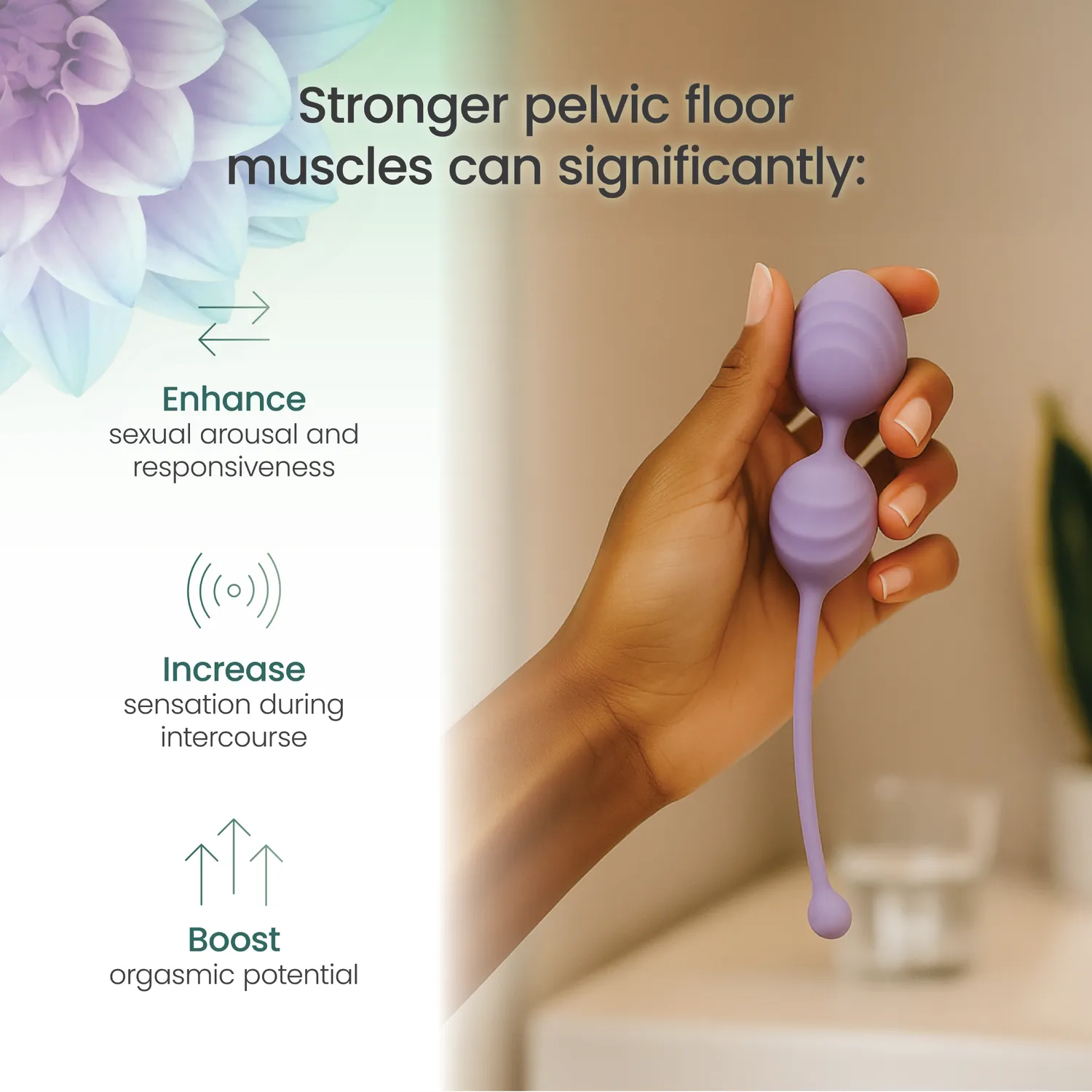 TensCare Fleuron boules périnéales 4 poids en silicone