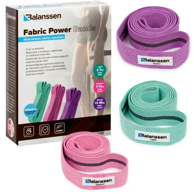 Balanssen Fabric Power Bands bandes de résistance tissu 3 pièces