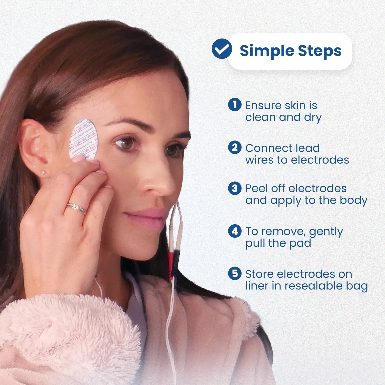 TensCare Face Electrode Pads électrodes visage 4 pièces anti-âge