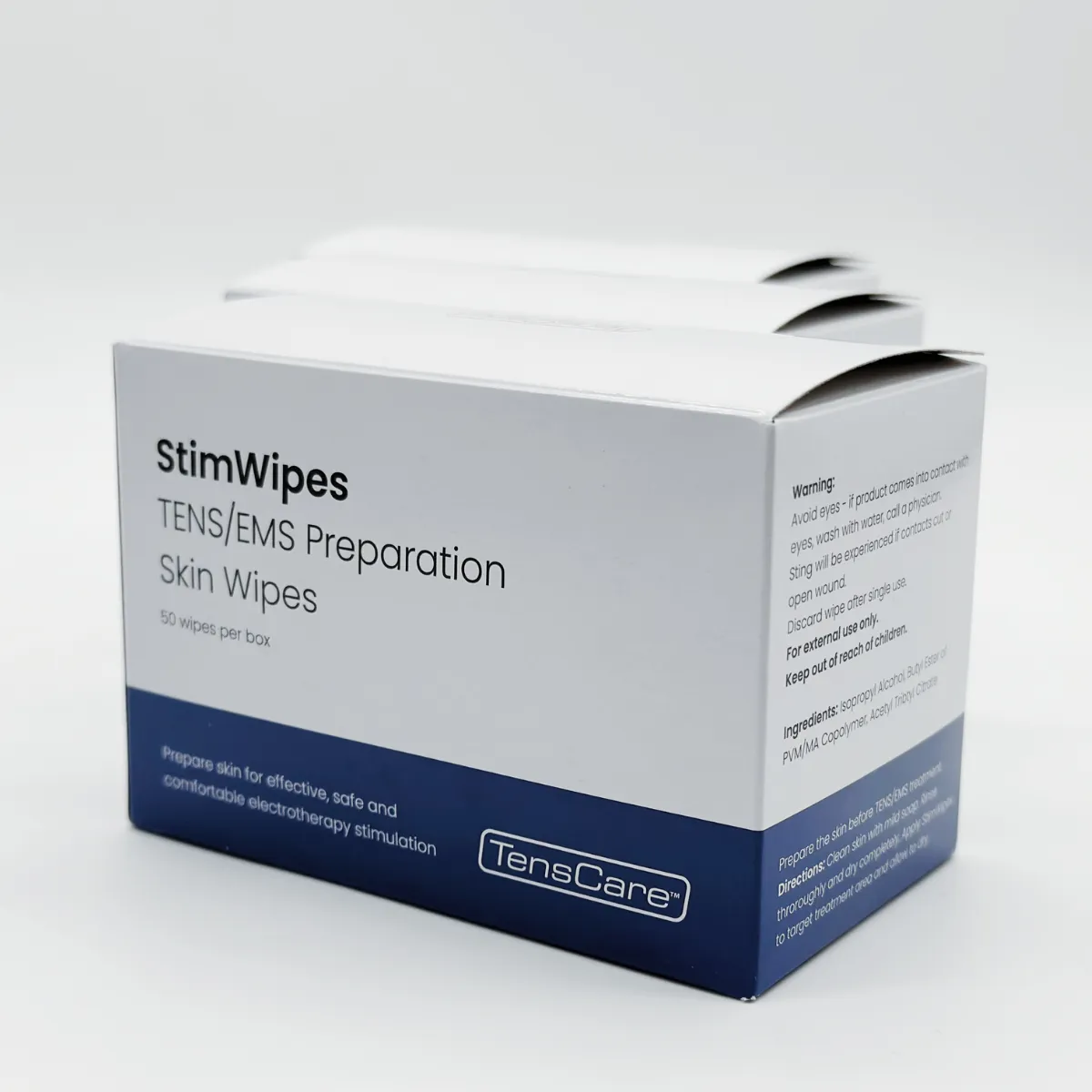 TensCare StimWipes lingettes préparation peau TENS EMS