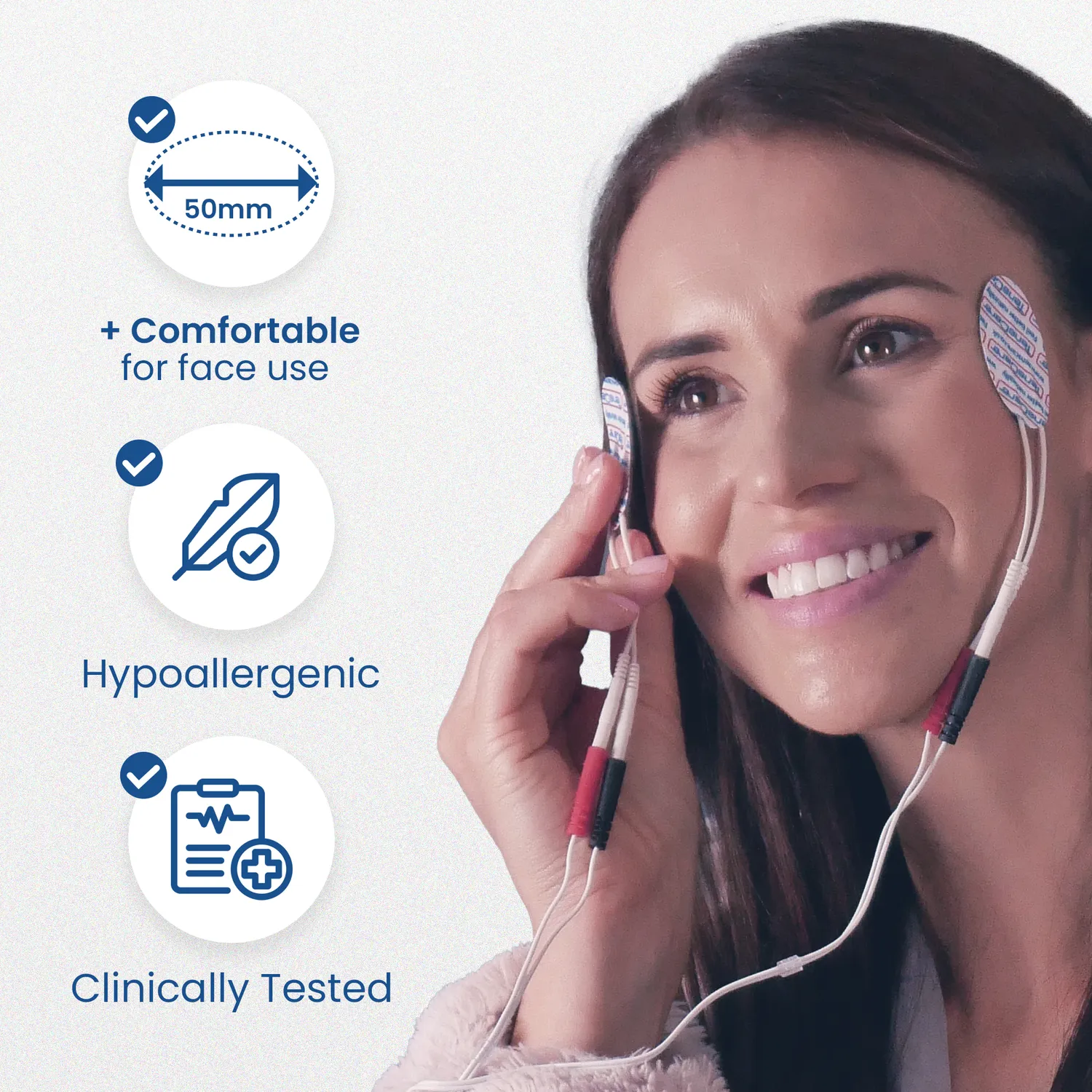 TensCare Face Electrode Pads électrodes visage 4 pièces anti-âge