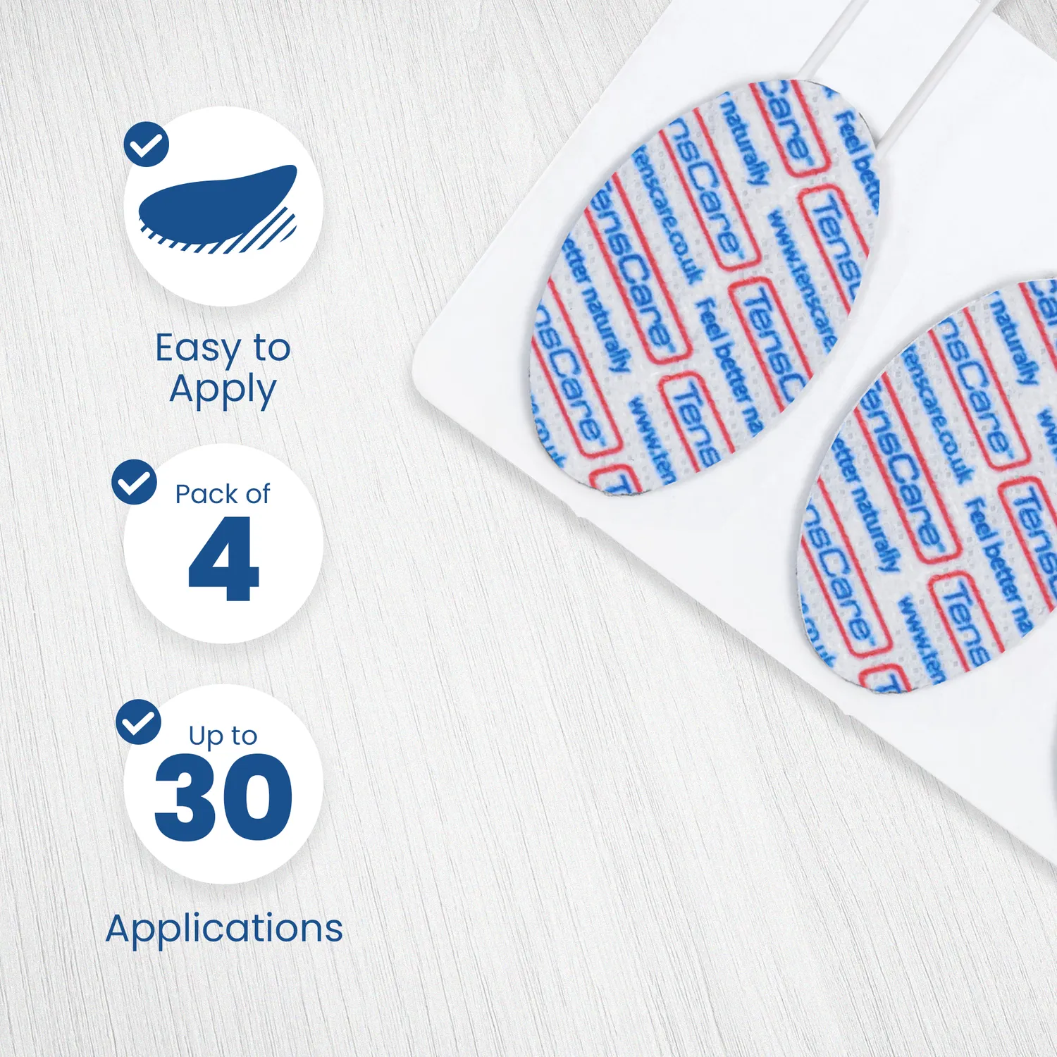 TensCare Face Electrode Pads électrodes visage 4 pièces anti-âge