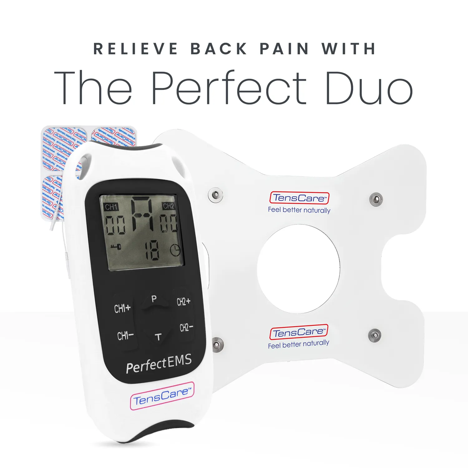 TensCare Perfect EMS électrostimulateur musculaire + électrodes dos