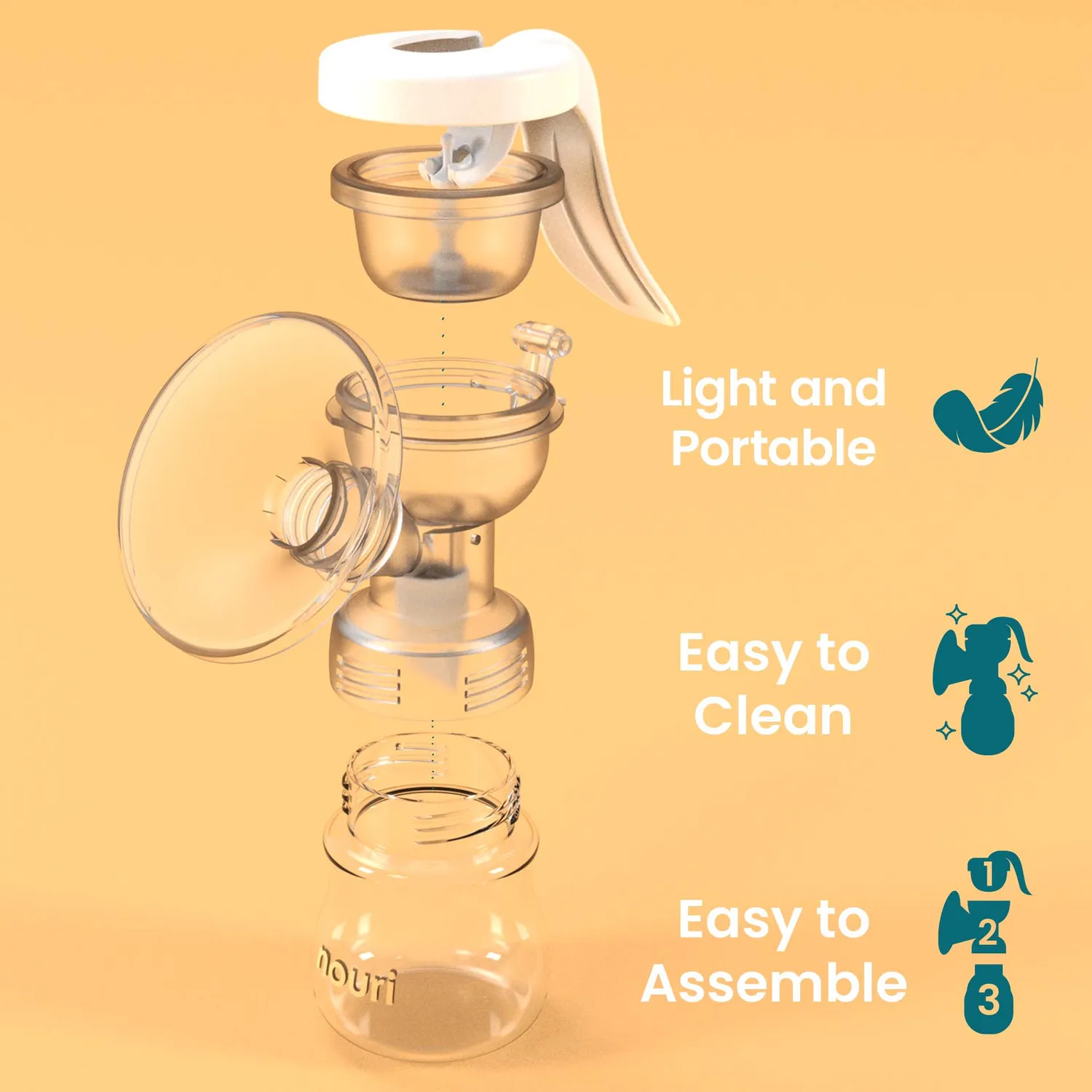 TensCare Nouri Breast Pump tire-lait manuel 150 ml ergonomique