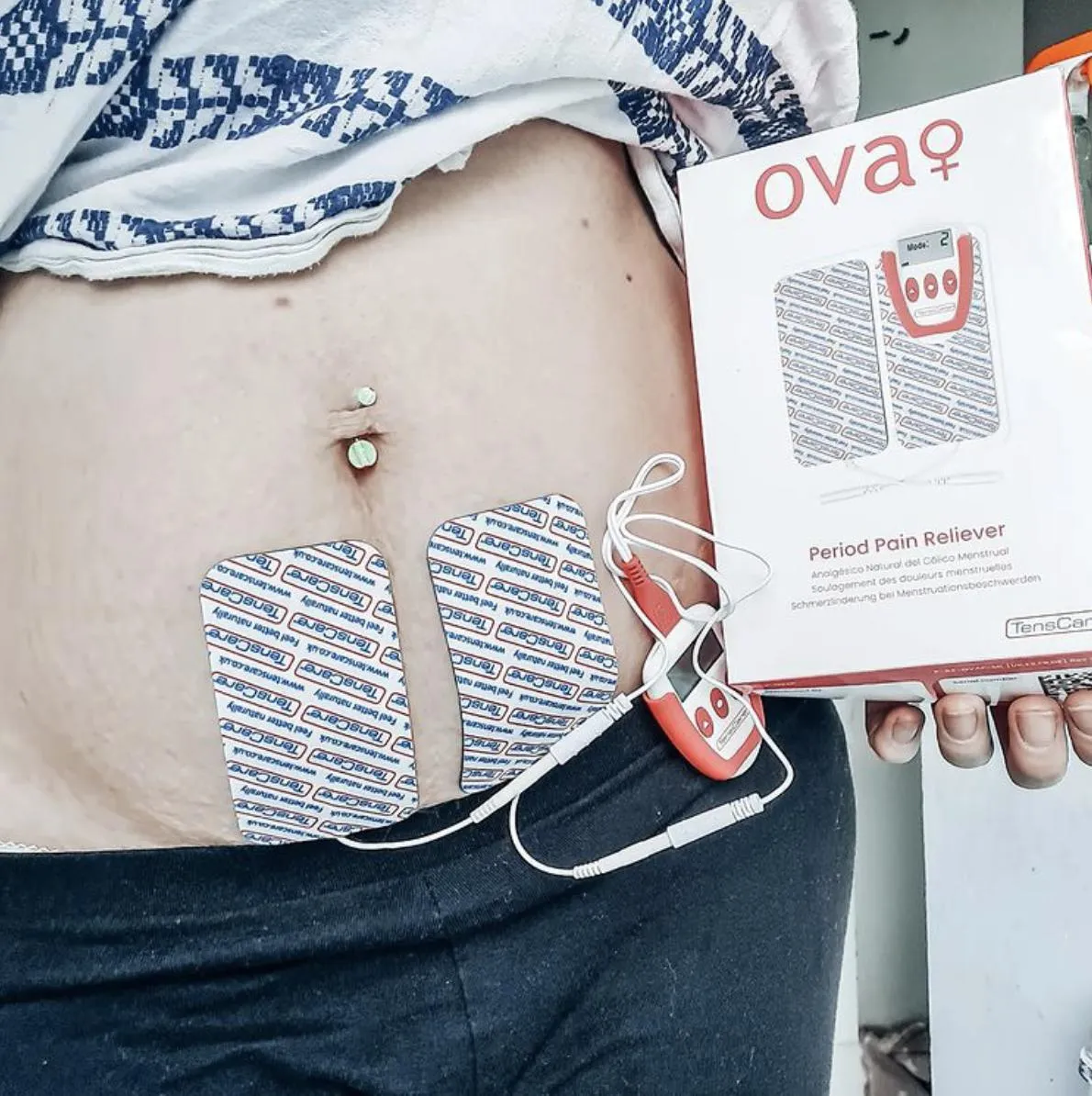 TensCare Ova+ appareil TENS règles + 4 électrodes sans médicament