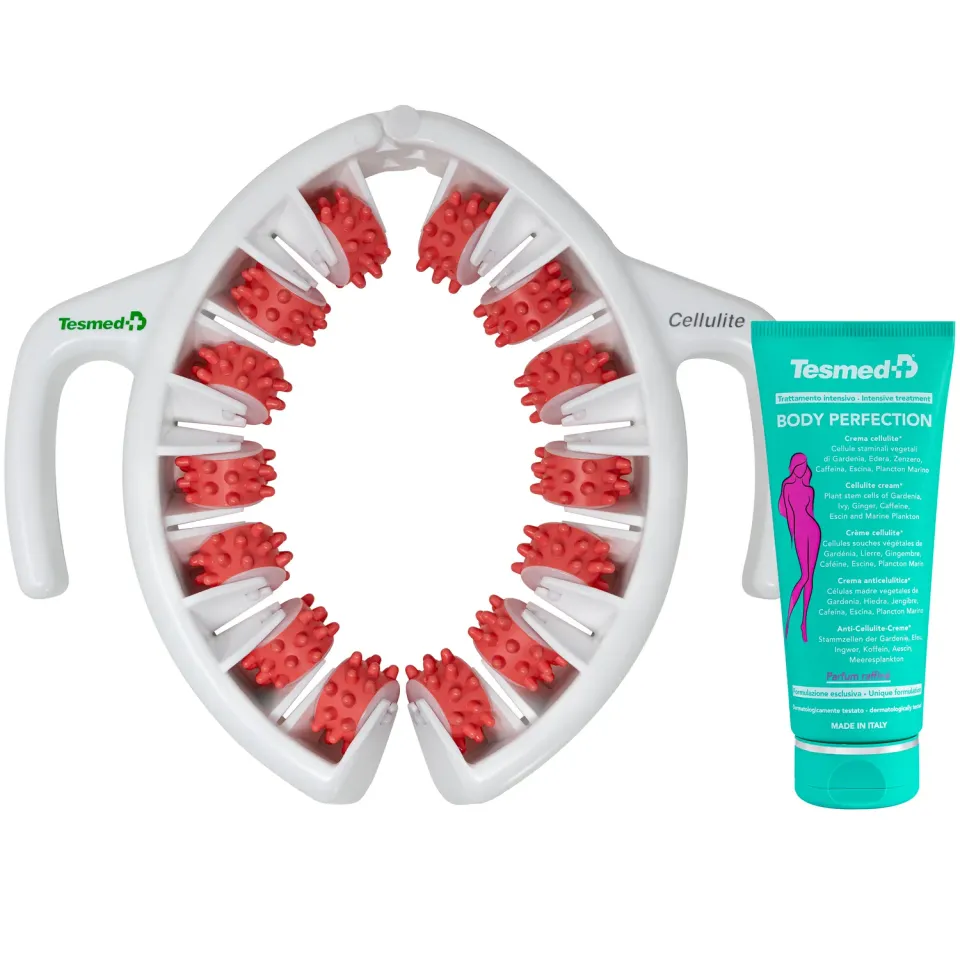 TESMED Cellulite masseur anti-cellulite rose + crème Body